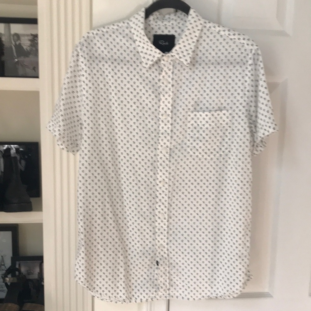 White Patterned Men's Shirt by Rails